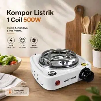 TAFFHOME Kompor listrik 1 Tungku Mini Portable