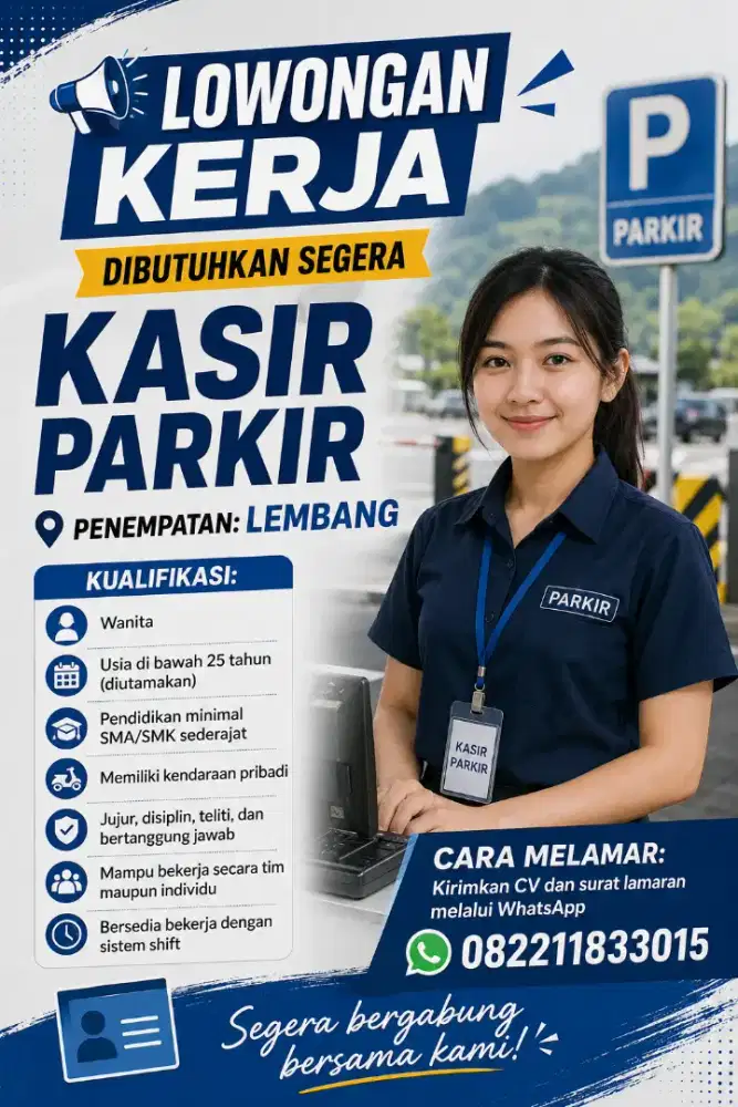 Dibutuhkan wanita penjaga kasir parkir
