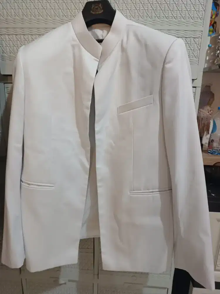 Baju Jas Pria setelan putih kualitas premium