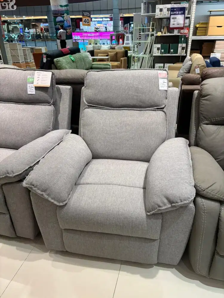 JUAL BARU SOFA RECLINER 1 SEATER BAHAN FABRIC