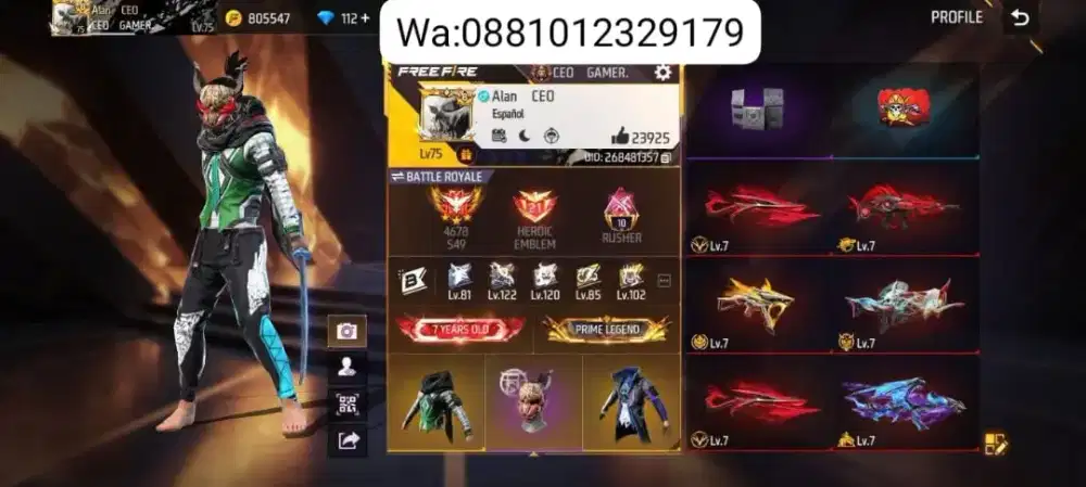 Jual akun ff murah selalu aman bonus 150DM