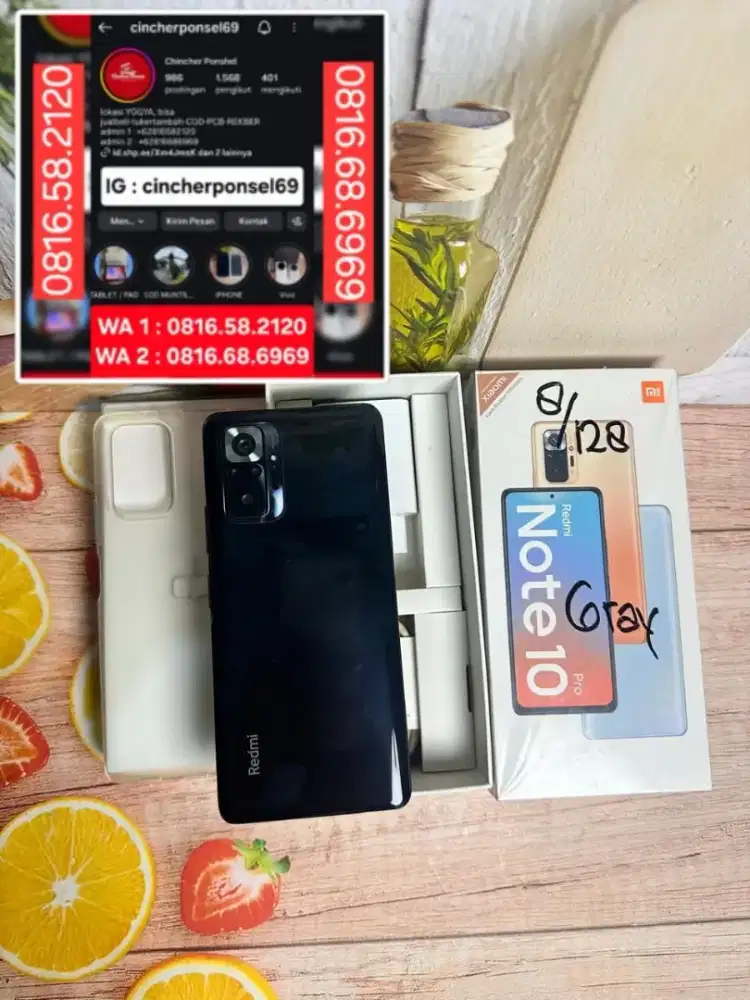 Jual hp Xiaomi redmi note 10 pro 8/128 istimewa siap pakai