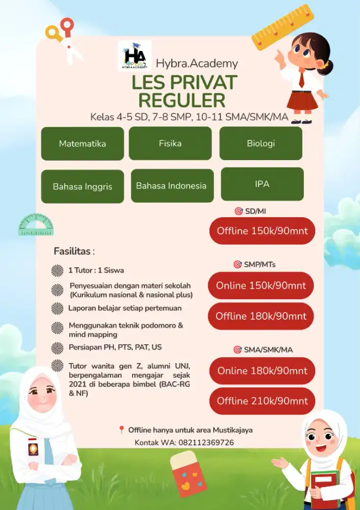Les Privat TK/SD/MI/SMP/MTs/SMA/SMK/MA