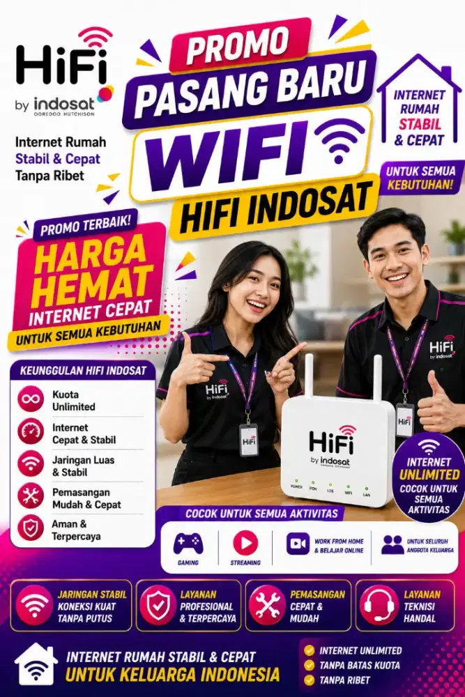 Melayani pasang baru wifi Hifi Indosat