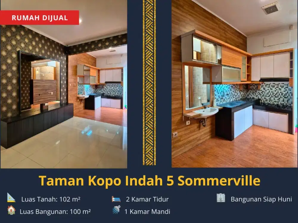 Dijual Rumah Modern Semi Furnished di Sommerville Bandung LT 102 m² | LB 100 m² | Dekat Tol Margaasih | Rp 1,4 Milyar