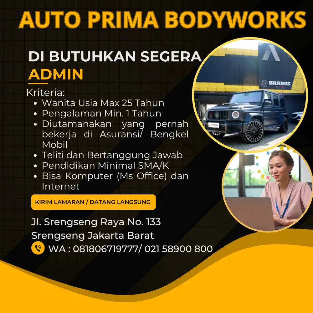 BUTUH SEGERA ADMIN BENGKEL