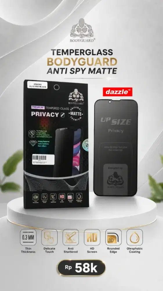 Temperglass Bodyguard Anti Spy Matte