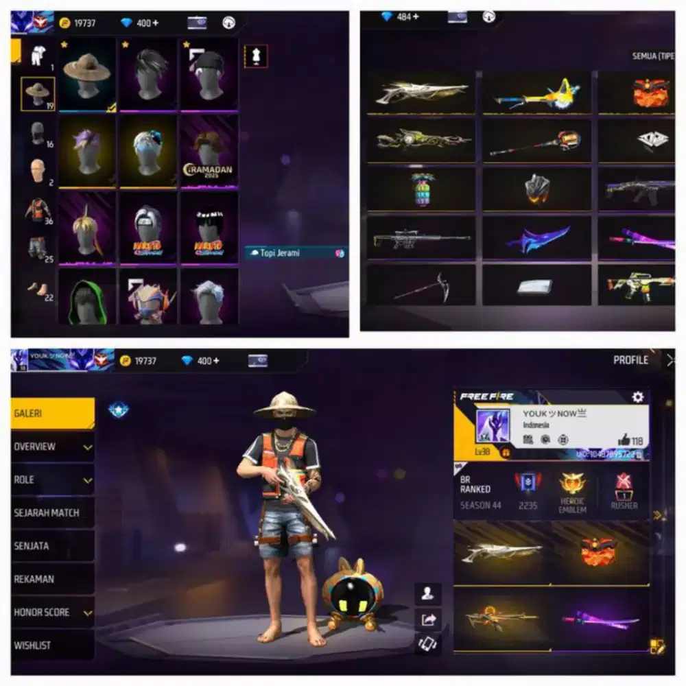 Jual akun free fire