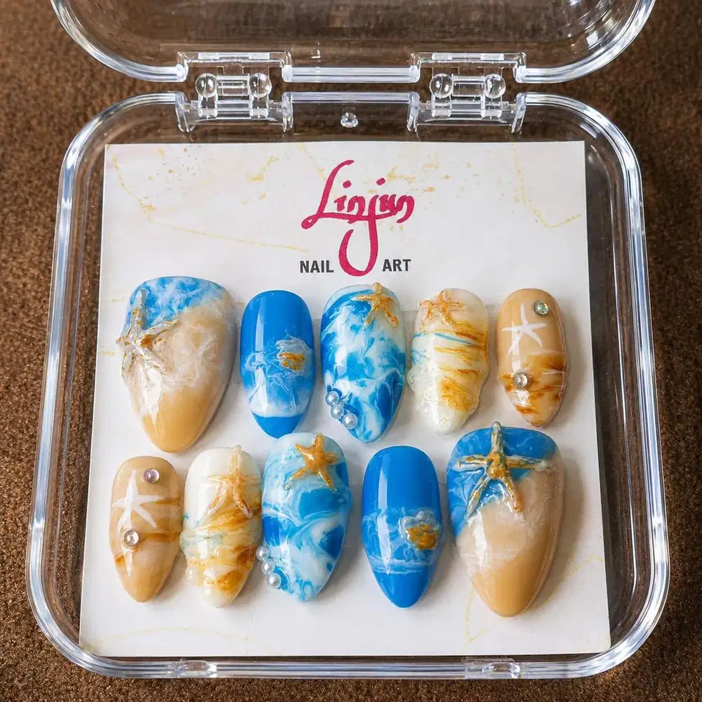 Nail on press lin jun nail art