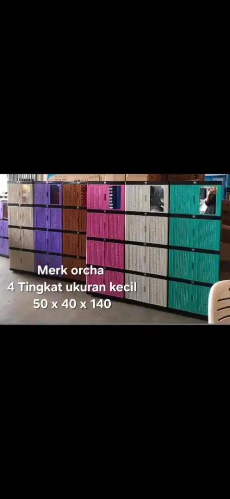Lemari orcha mini 4 Susun 1 Kaca 8 Pintu