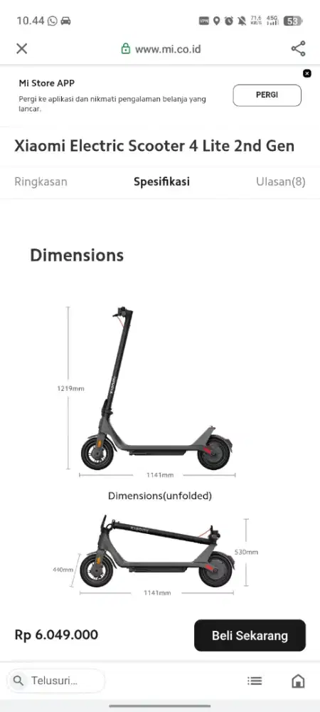 XIAOMI ELECTRIC SCOOTER 4 LITE