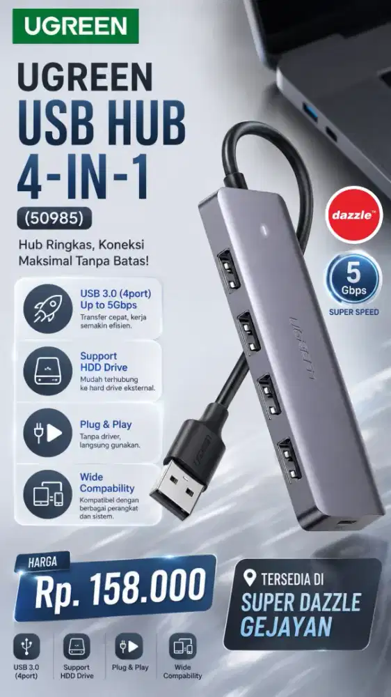 UGREEN USB HUB 4-IN-1 (50985)