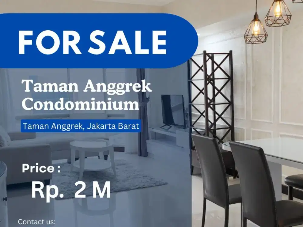Investasi Terbaik Taman Anggrek Condo 2+1BR Best Unit City View
