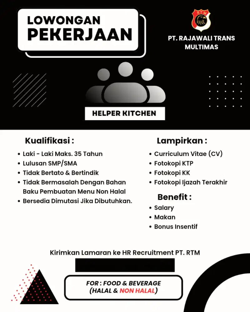Helper Kitchen for Restoran Dimsum