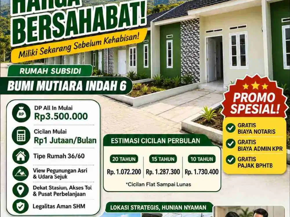 Rumah Subsidi Impian, Lokasi Strategis Harga Bersahabat!