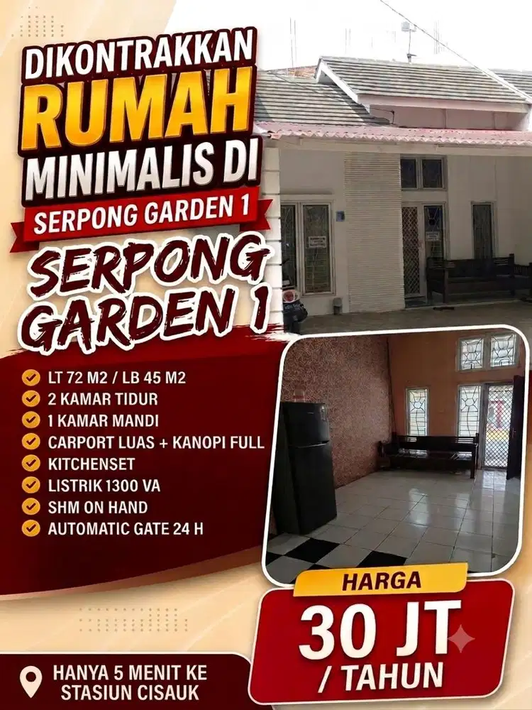 Rumah Minimalis Siap Huni di Serpong Garden 1