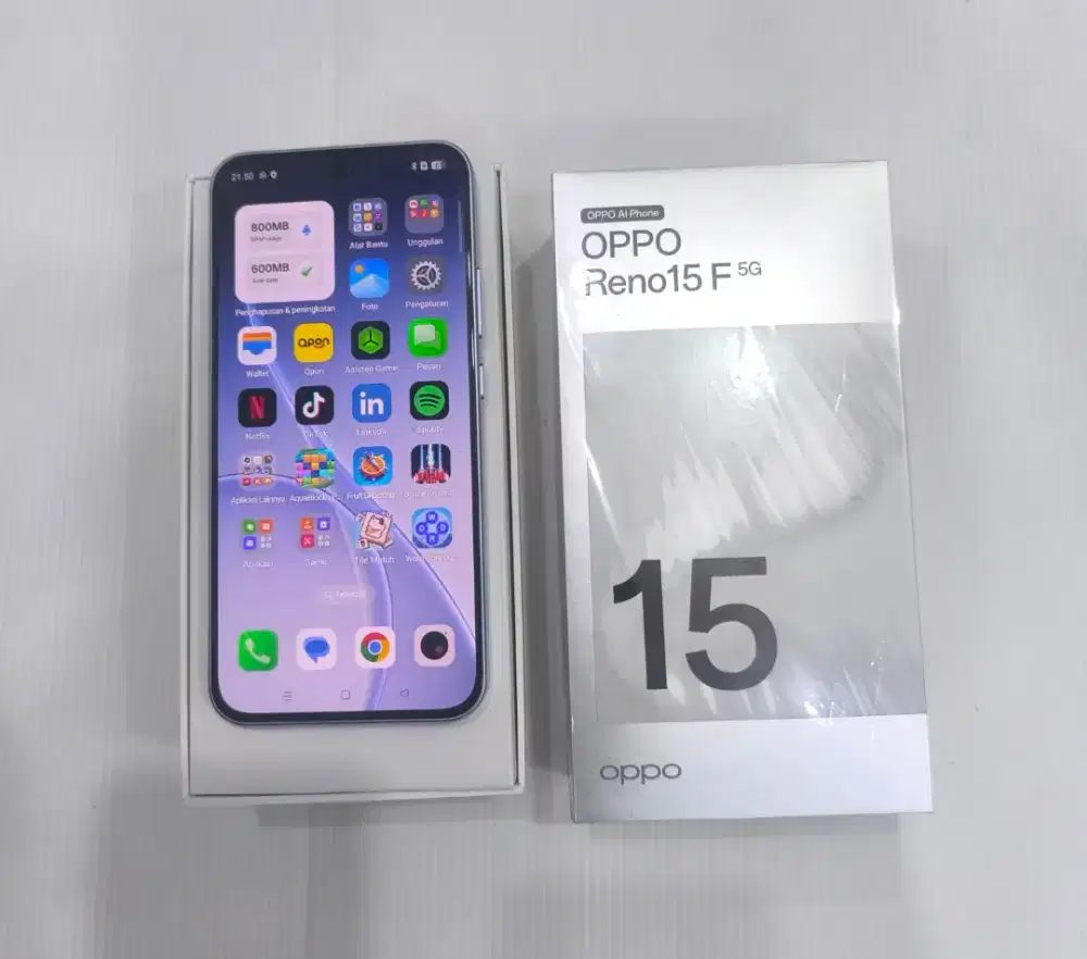 oppo Reno 15 F 5G ram 8/256 komplit ori elegan