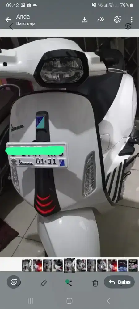 Jual vespa sprint km baru 1000