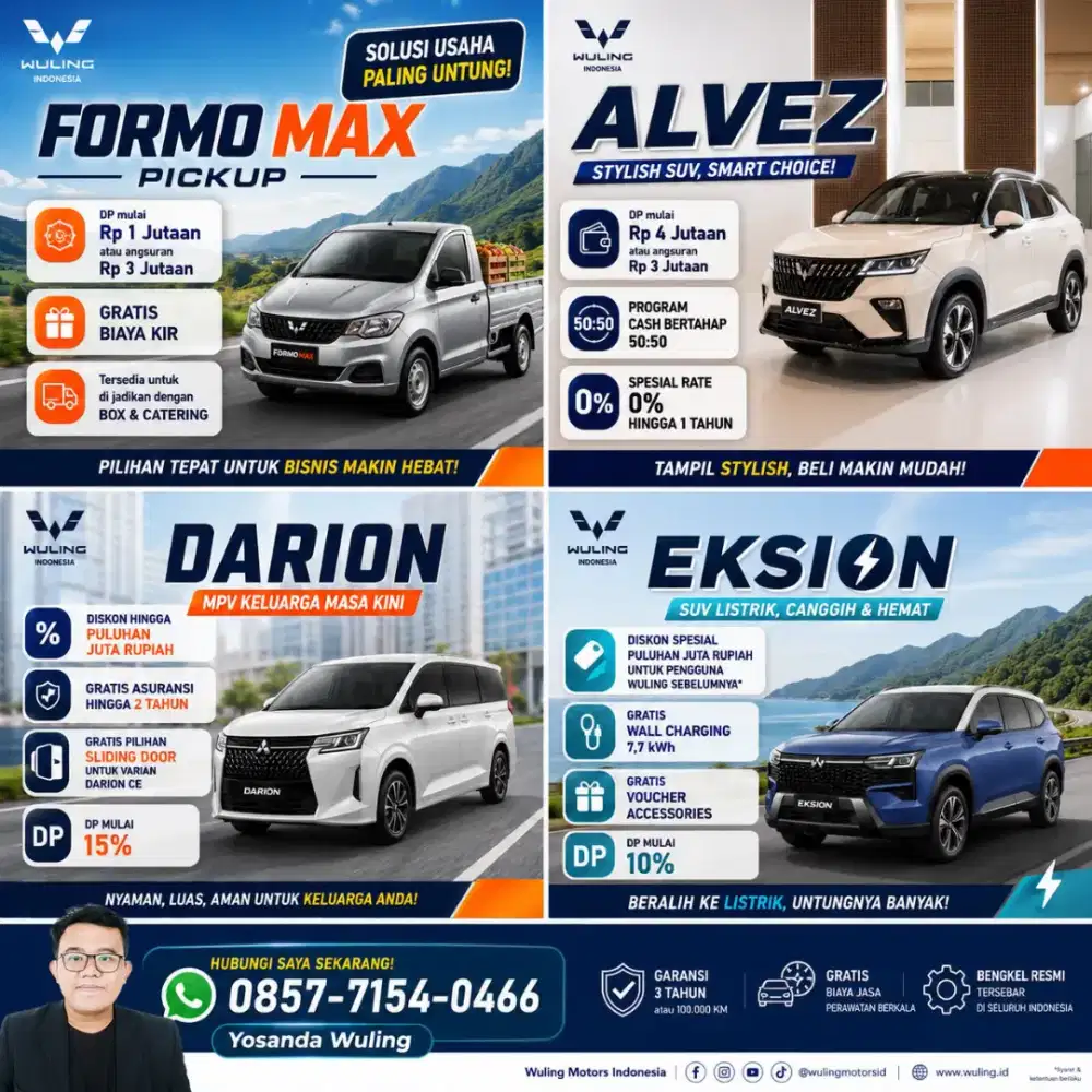 GEBYAR PROMO DISKON WULING AIRA EKSION DARION FORMO CUMAN SATU JUTA