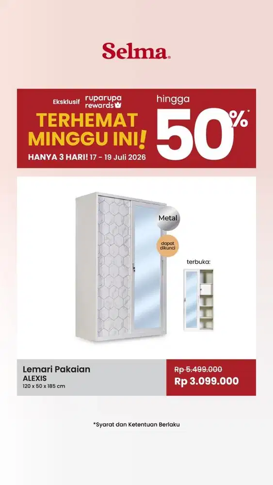 Lemari Pakaian Sliding Besi