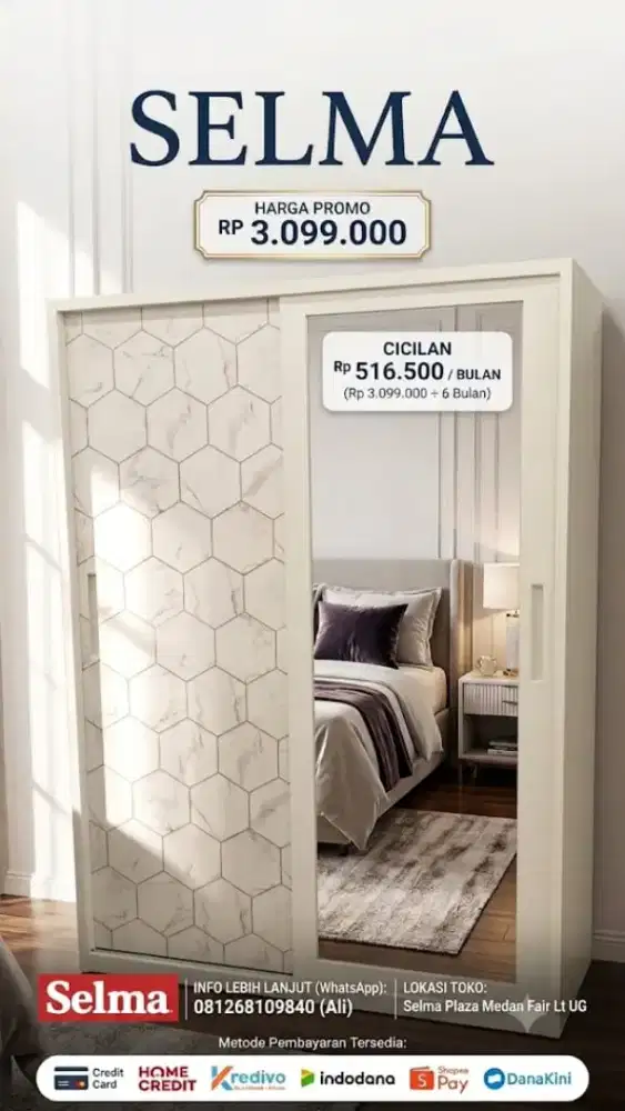 Lemari Pakaian 2 Pintu Sledding