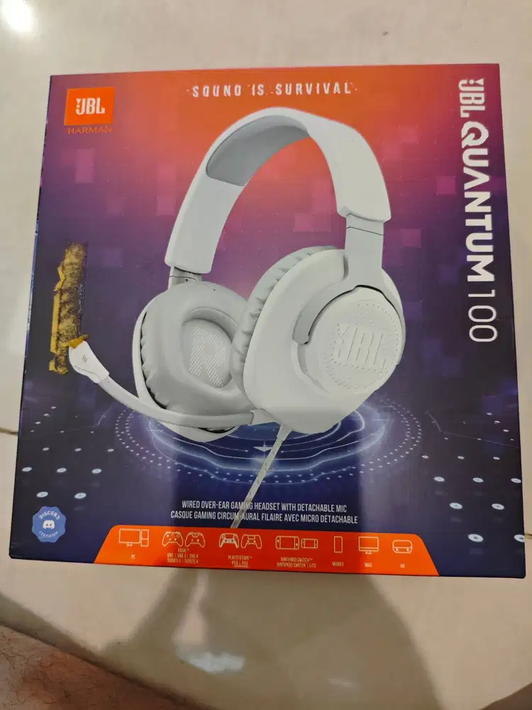 JBL Quantum 100 Putih - Baru 100% Segel (Hadiah event)