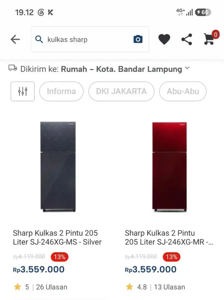 Kulkas Sharp 1 pintu