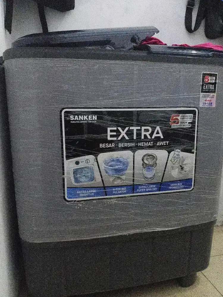Mesin cuci sanken 2 tabung 9 kg
