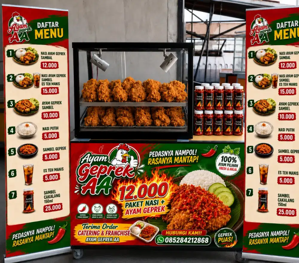Franchise Ayam Geprek AA mulai 2 JT an sudah bisa buka usaha