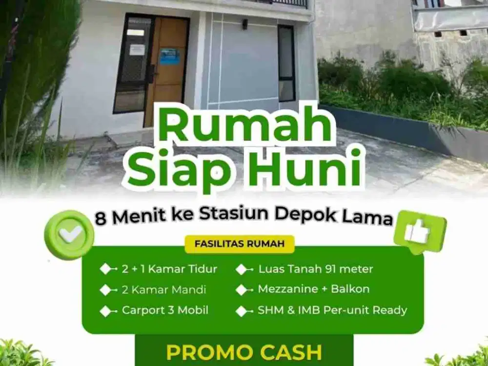 Promo Rumah Luas 2 Lantai Type Mezzanine di Cipayung Depok, Dekat Stasiun Kereta