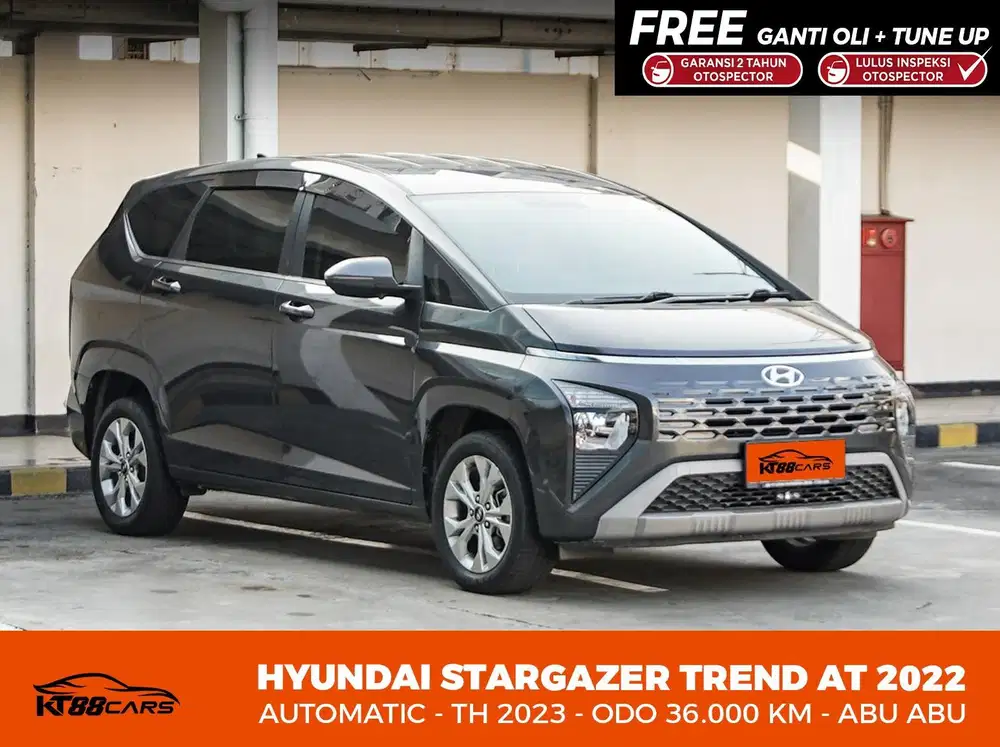 [BERGARANSI] HYUNDAI STARGAZER TREND MATIC TAHUN 2022 ABU ABU LOW KM