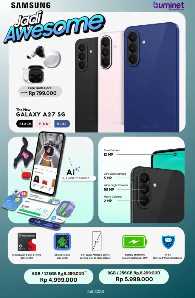 Promo New Galaxy A275G mulai 416K