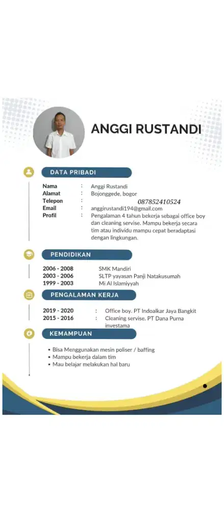 Saya butuh kerja OB/ cleaning service