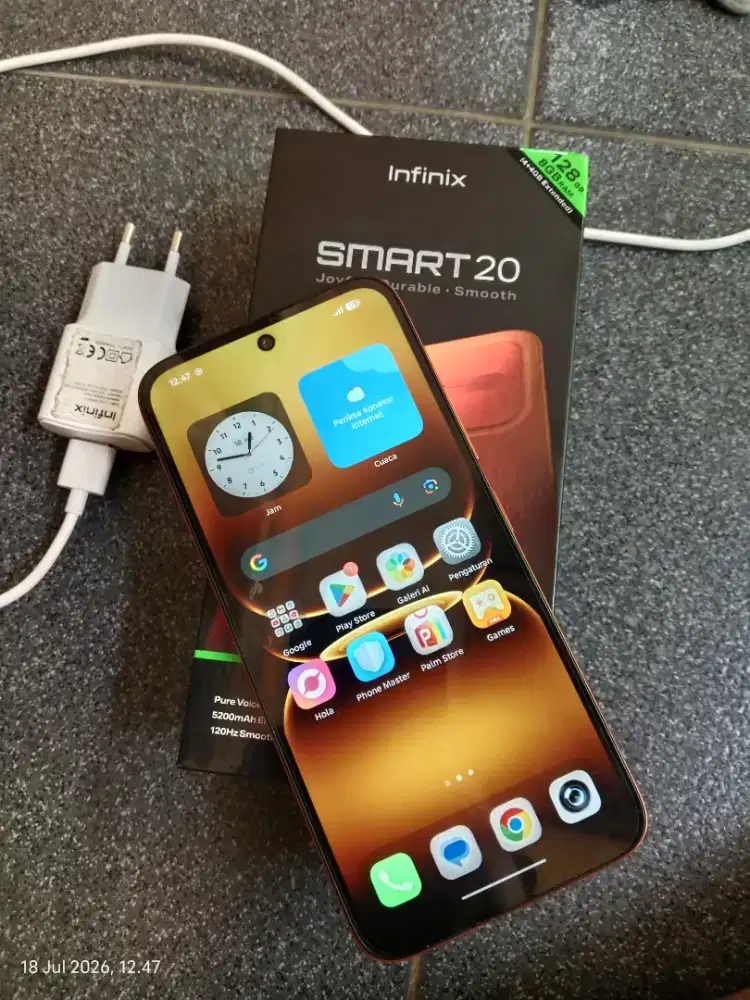 Infinix Smart 20 ram 4+4/128 gb Fullset mulus nominus orian garansi