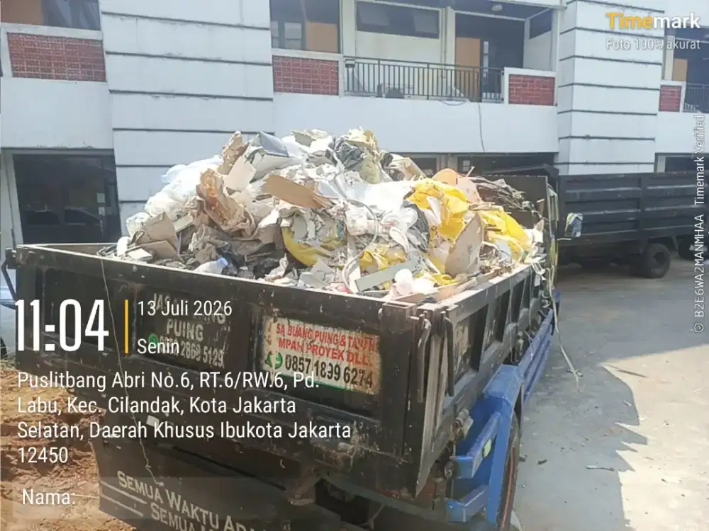 Jasa buang puing dan angkutan sampah