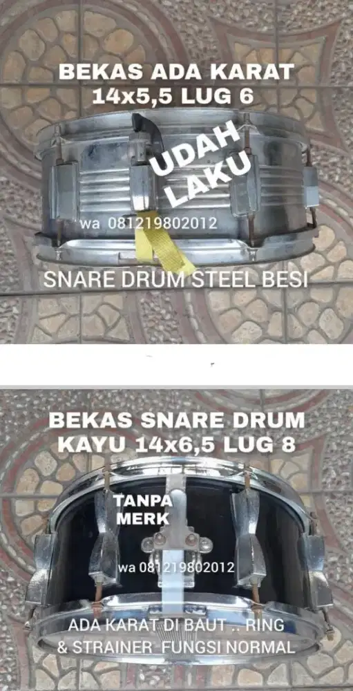 TINGGAL YG SNARE KAYU 14x6,5 LUG 8 BEKAS
