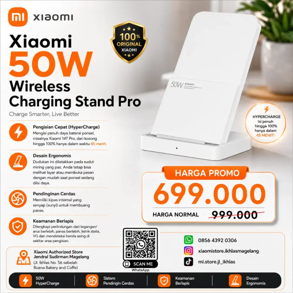 Xiaomi Wireless Charging Stand Pro New Segel Garansi Resmi
