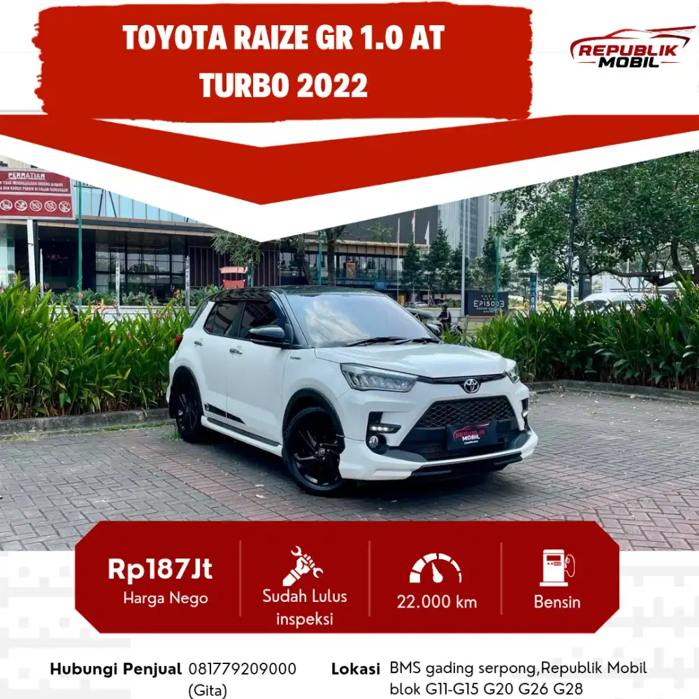 Toyota Raize 1.0T S CVT (Non TSS) 2022
KM Low pajak super panjang