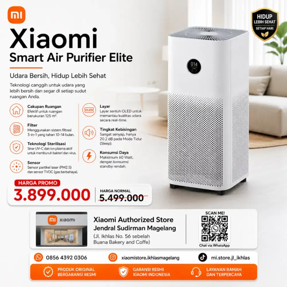 Xiaomi Smart Air Purifier Elite New Segel Garansi Resmi