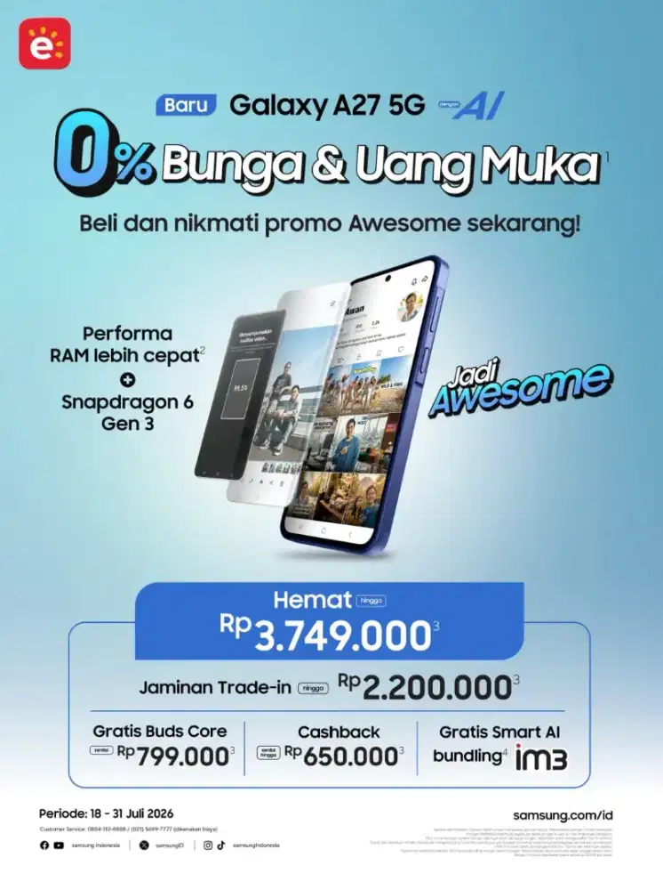 ​0% Bunga & 0% Uang Muka (DP) – Langsung proses tanpa ribet! A27 5G