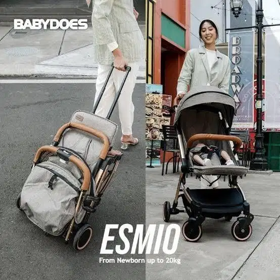 PRELOVED BABYDOES STROLLER ESMIO GOLD WARNA ABU