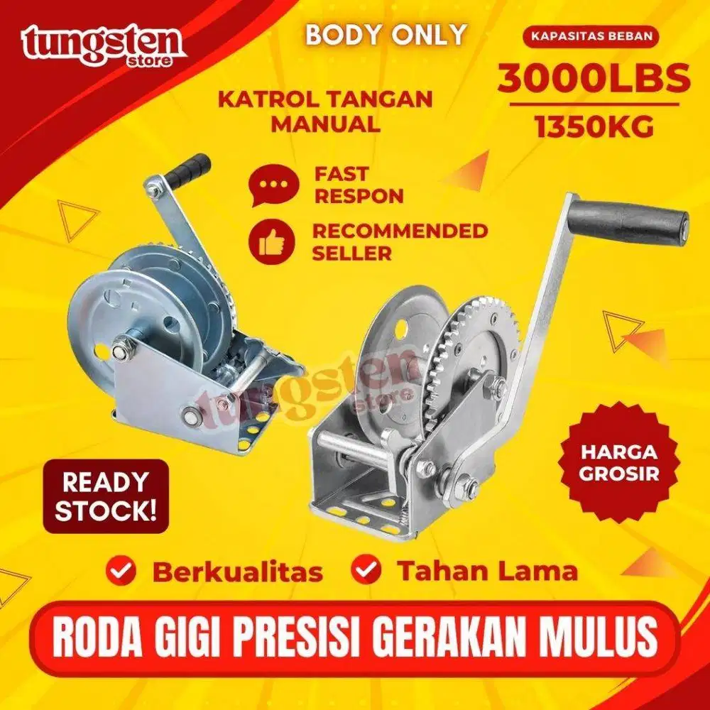 Hand Winch, Boat Winch 3000LBS, Katrol Tangan Manual 1350KG Body Only