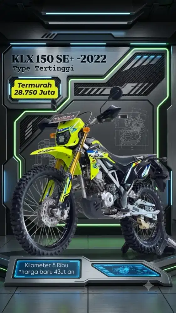 ODO 8RB UNIT SIMPANAN‼️ KAWASAKI KLX 150 BF SE TH 2022 MULUS NOMINUS