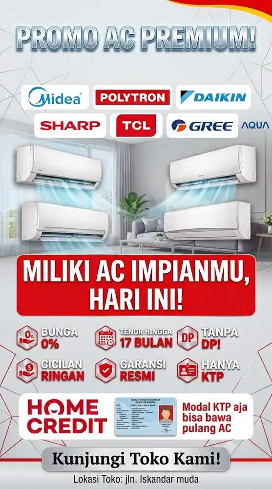 Segala merk AC Promo 15 rb perhari