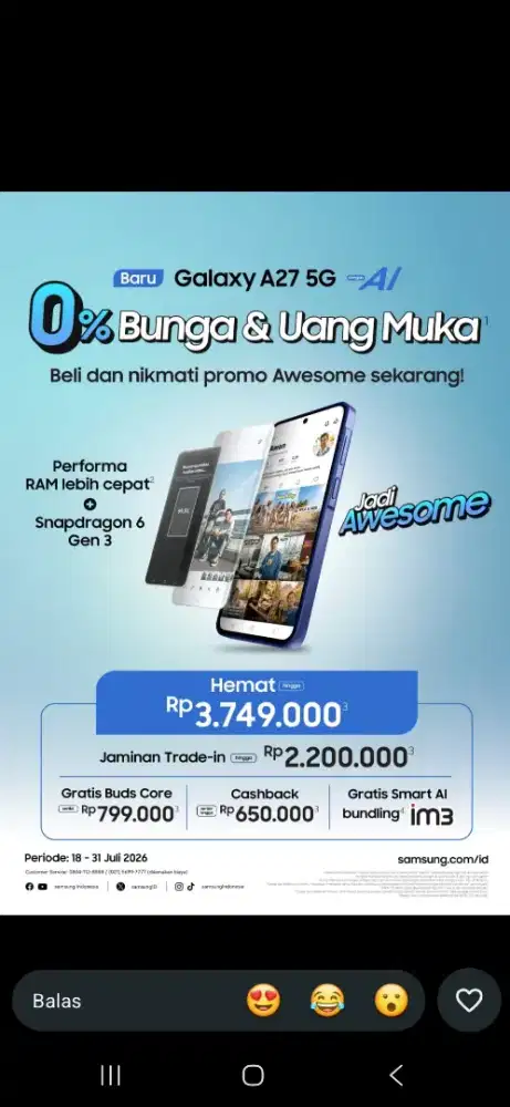 NEW GALAXY A27 ( 8/256) PROMO CICILAN 0%