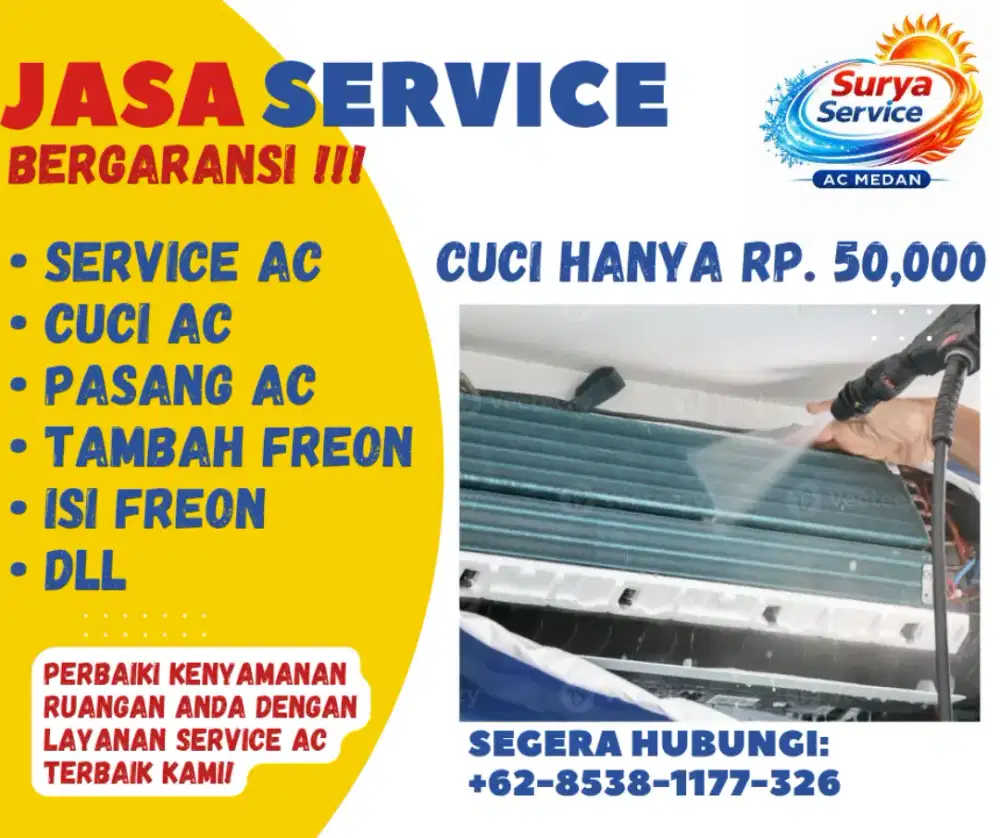 Cuci AC dan Servis AC Medan Bergaransi