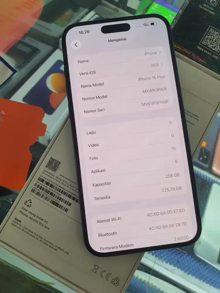 Apel iphone 16 plus 256GB iBox Fullset Garansi ON