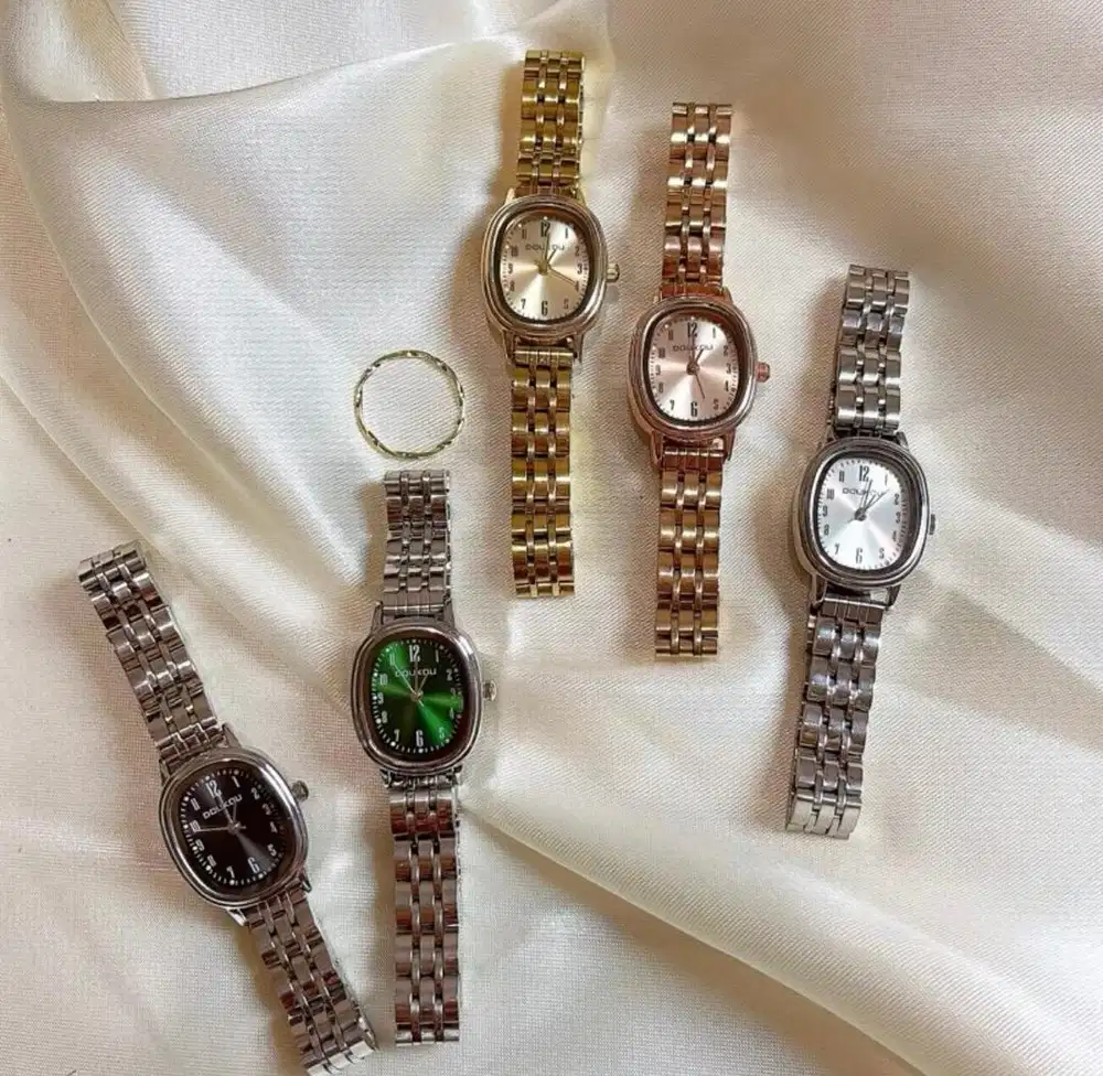 Jam Tangan wanita tali stainless Merek Doukou