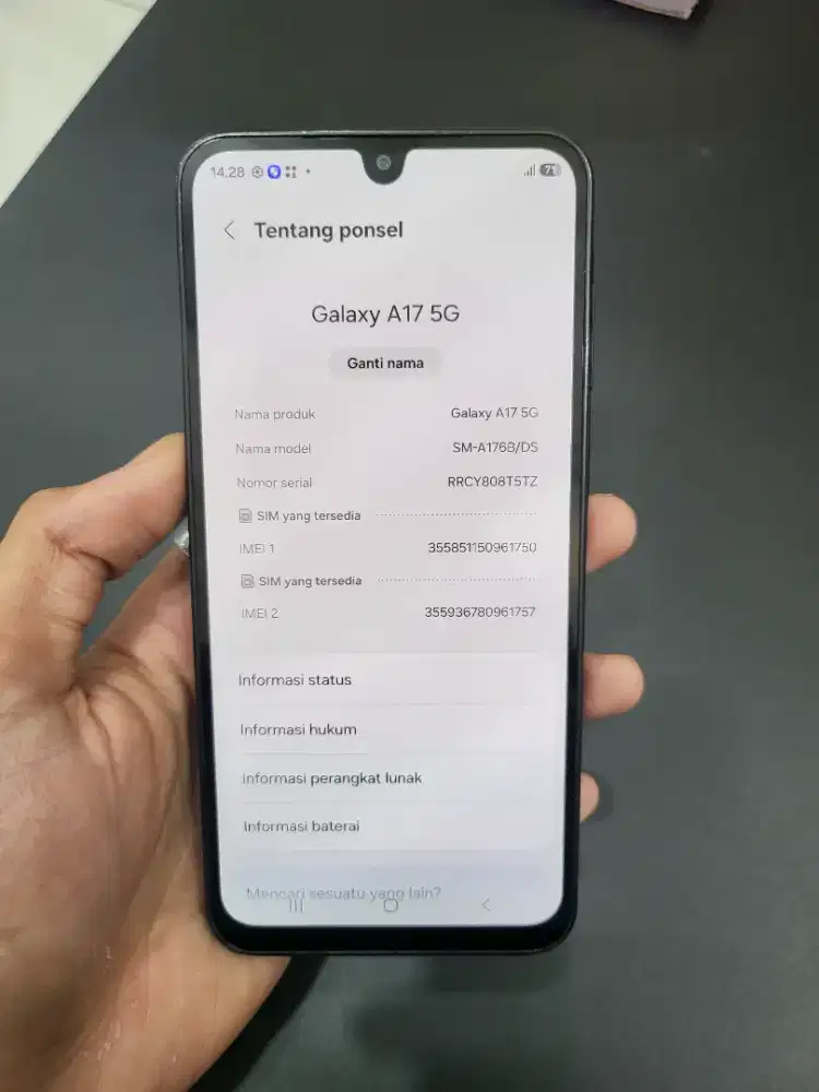 Samsung Galaxy A17 5G Fullset 8/256 Garansi On Fisik 95%