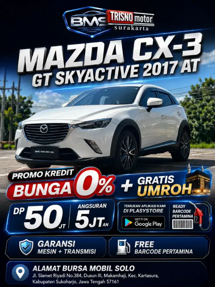 ( Dp 50 Jt) MAZDA CX3 GT SKYACTIVE 2017 AT